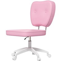 Vinsetto Chaise de bureau sans accoudoirs, fauteuil de bureau, hauteur réglable, pivotant 360°, 46 x 59 x 82-92 cm, rose