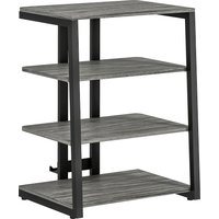 HOMCOM HiFi Stand, with Four Storage Shelves - Dark Grey