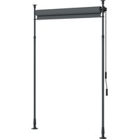 Outsunny Store manuel rétractable sur pied longueur réglable manivelle installation sans perçage métal alu. polyester gris foncé