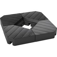 Outsunny Lot de 4 poids de lestage carré pour parasols déportés pieds croix - à remplir d'eau ou de sable jusqu'à 60/80 kg