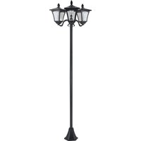 Outsunny 3-Solar Powered Lamp Post, IP44, 51.5Lx47Wx182.5H cm-Black Aosom UK