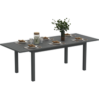 Outsunny Tavolo da Giardino Allungabile da 160-220 cm per 6-8 Persone Rettangolare in Alluminio, Grigio