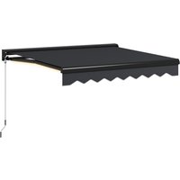 Waterproof 3 x 2.5m Electric Awning LED Light Aluminium Frame Retractable Awning Sun Canopies Patio Door Window Aosom UK