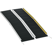 HOMCOM Rampa per Sedia a Rotelle Pieghevole Antiscivolo in Alluminio Leggera e Resistente 152x73cm Capacità Fino a 272kg Aosom