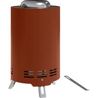 Outsunny Smokeless Fire Pit, 16 x 16 cm Stainless Steel Portable Wood Burning Firepit with Poker for Garden Camping Bonfire Party, Red
