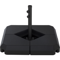 Outsunny Base Lestable 4 Plaques pour Parasol Remplissage Eau/Sable Jusqu'à 72kg Noir Aosom France