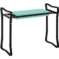 Outsunny Banc agenouilloir de jardin pilable ergonomique à la fois banc à genoux et chaise en mousse EVA et acier vert