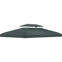 Gazebo Replacement Canopy Roof 3x4m 2 Tier UV Protection Cover Garden Patio Outdoor Sun Shelters Deep Aosom UK