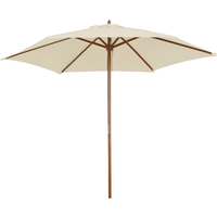Outsunny Ombrellone in Legno da Esterno Giardino 2.5X2.3M Beige Aosom