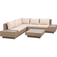 5 Seater Rattan Garden Furniture Outdoor Sectional Corner Sofa Coffee Table Set Conservatory Wicker Weave w Armrest Cushions