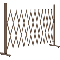 Outsunny Recinzione per cancello a forbice barriera a forbice estensibile 35-300 cm giardino alluminio marrone H103,5 cm