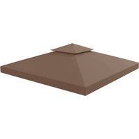 Outsunny Toit de Rechange pour Pavillon Tonnelle Tente Toile de Rechange pour Pergola Gazebo Tonnelle 3L x 3lm Marron Imperméable 3 x 3 m Chocolat
