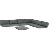 Outsunny Replacement Cushions for Rattan Furniture, 14 Piece Outdoor Seat Cushion Pad for Patio Conversation Set 7 Seat Cushions & Back Cushions Grey