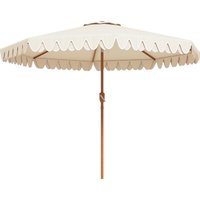 Outsunny Parasol inclinable rond Ø 264 cm avec volants tissu polyester haute densité anti-UV mât démontable 8 baleines - crème