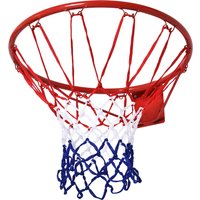 HOMCOM Panier de basket, anneau de basketball avec filet, suspendu mural intérieur et extérieur, Ø 46 x 46 cm, rouge