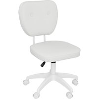 Vinsetto Chaise de bureau sans accoudoirs, fauteuil de bureau, hauteur réglable, pivotant 360°, 46 x 59 x 82-92 cm, blanc
