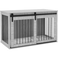 PawHut 118cm Dog Crate Furniture with Removable Cushion for Extra Large Dogs - Grey | Aosom Ireland