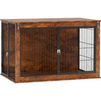 PawHut Dog Crate Furniture with Openable Top, Two Doors, for Extra Large Dogs, Rustic Brown | Aosom Ireland
