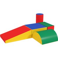 5 Piece Soft Safe Foam Playset Climb Crawl Activity Toy Toddlers Aosom UK