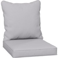 Replacement Cushion Pillow Patio Chair Indoor Outdoor Seat Back Cushion Set Light Grey Aosom UK