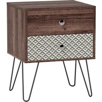 Nightstand 2 Drawer Bedside Table Bedside Cabinet Sofa End Side Table Living Room Bedroom Rustic
