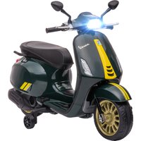 AIYAPLAY Vespa Licensed Kids Electric Motorbike w/ Music, Headlights, FM Radio, for 3-6 Years - Aosom UK
