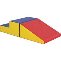 HOMCOM 2 Piece Soft Play Set for Toddler Climb and Crawl, for 12-36 Months, Red Aosom UK