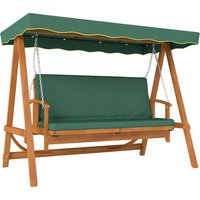 3 Seater 2 1 Wooden Garden Swing Seat Swing Chair Outdoor Convertible Hammock Bench Furniture Lounger Bed Wood Dark Green