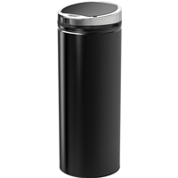 HOMCOM Poubelle à capteur de mouvement ouverture automatique 1 bac de 50 L en acier inoxydable noir