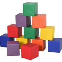 HOMCOM Kids 12-Piece PU Soft Stacking Blocks Multi-Colour Aosom UK