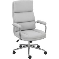 HOMCOM Fauteuil de bureau, chaise de bureau ergonomique avec hauteur réglable, fonction de bascule, 62 x 73 x 105-113 cm, gris
