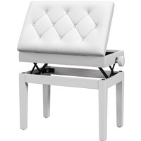 HOMCOM Banco pour Piano avec Ajustable en Hauteur de 48 à 58 cm Espace de Rangement Pieds en Bo
