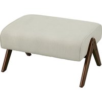 HOMCOM Repose-Pieds de Salon Tabouret Bas avec Assise Rembourrée Pieds en Bois pour Salon Chambre à Coucher 69x47x36 cm Beige
