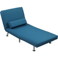 HOMCOM Fauteuil convertible 3 en 1 chauffeuse lit 1 place avec coussin bleu