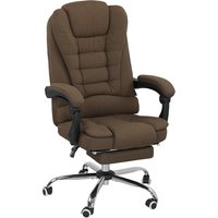 Vinsetto Fauteuil de bureau avec hauteur réglable, dossier inclinable, repose-pied et accoudoirs rembourrés, marron