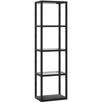 LED Floor Lamp Glass Shelves 4 Layers Dimmable Tall Standing Lamp Modern Column Shelf Floor Light Living Room Bedroom Office