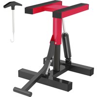 HOMCOM Béquille Élévatrice en Acier Capacité 150kg, Hauteur Réglable et Plateau Antidérapant, Rouge