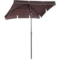 Outsunny Parasol rectangulaire inclinable alu acier polyester haute densité diamètre 2 m chocolat