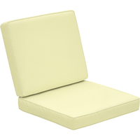 Outsunny Set of 2 Garden Seat and Back Cushion Set, Replacement Cushions for Outdoor Furniture with Seat Cushion and Back Cushion, Cream White