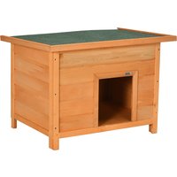 PawHut Niche pour Chien en Bois Massif Toit Ouvert Imperméable Résistant aux Intempéries 85 x 58 x 58 cm