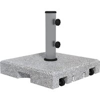 Granite Parasol Base Heavy Duty Square Umbrella Stand Wheels Retractable Handle Stainless Steel Tube