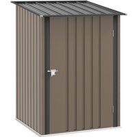 Small Metal Garden Shed 3.3 x 3.4 Lean To Steel Garden Shed Sloped Roofand Locking Door Aosom UK