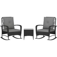 Three Piece Rocking Chair Rattan Bistro Set