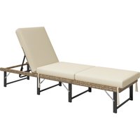 Single Folding Rattan Sun Lounger Cushion