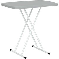 Outsunny Portable Folding Coffee Table, Height Adjustable Garden Table Bistro Table with HDPE Top for Balcony Poolside Deck, Charcoal Grey