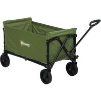 Folding Garden Trolley Cart Outdoor Collapsible Wagon Wheels Adjustable Handle Beach Camping Festival