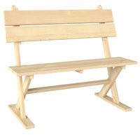 2 Seater Wooden Garden Bench Fir Wood Outdoor Bench Slatted Seat Sloping Back Wide Feet Patio Park Wood