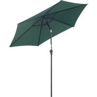 Outsunny Parasol Inclinable de Jardin Balcon Terrasse Manivelle Toile Polyester Imperméable 180 g/m² Alu Ø 2,7 x 2,35 m Vert