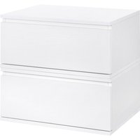 HOMCOM Set 2 Stk. Moderner Nachttisch mit Schublade und schwebendem Design für Schlafzimmer und Wohnzimmer, aus Spanplatte und MDF, 49x38x23 cm, Weiß Aosom