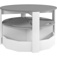 AIYAPLAY AIYAPLAY Set mit Tisch und Hockern für Kinder 5-teilig, Tisch und Stühle Set mit Platzsparendem Stauraum aus Holz, Grau Aosom